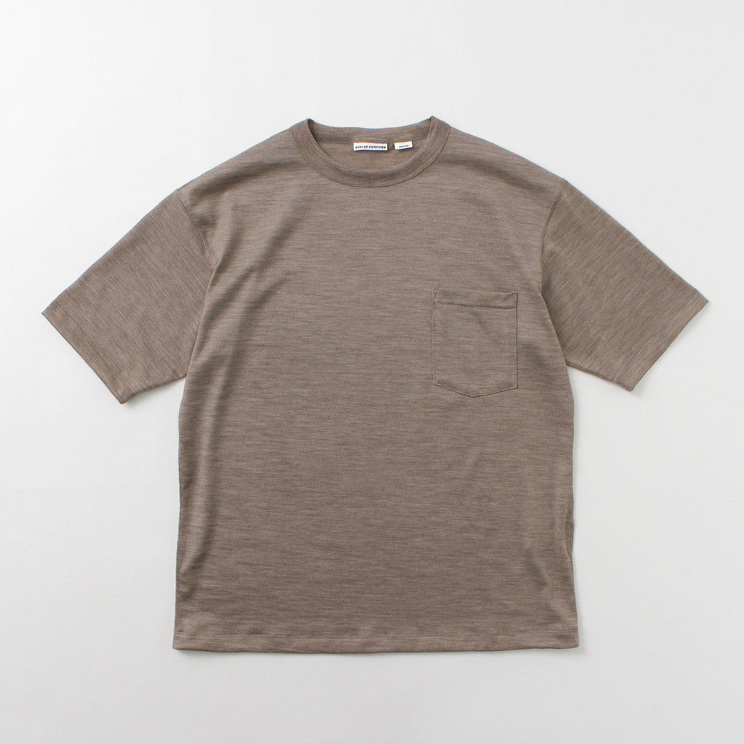 BURLAP OUTFITTER / Short Sleeve Merino Wool Pocket T-Shirt