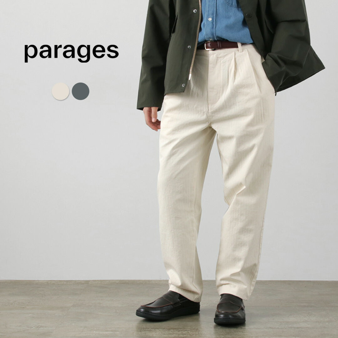 PARAGES / Double Pleated Pants Cotton