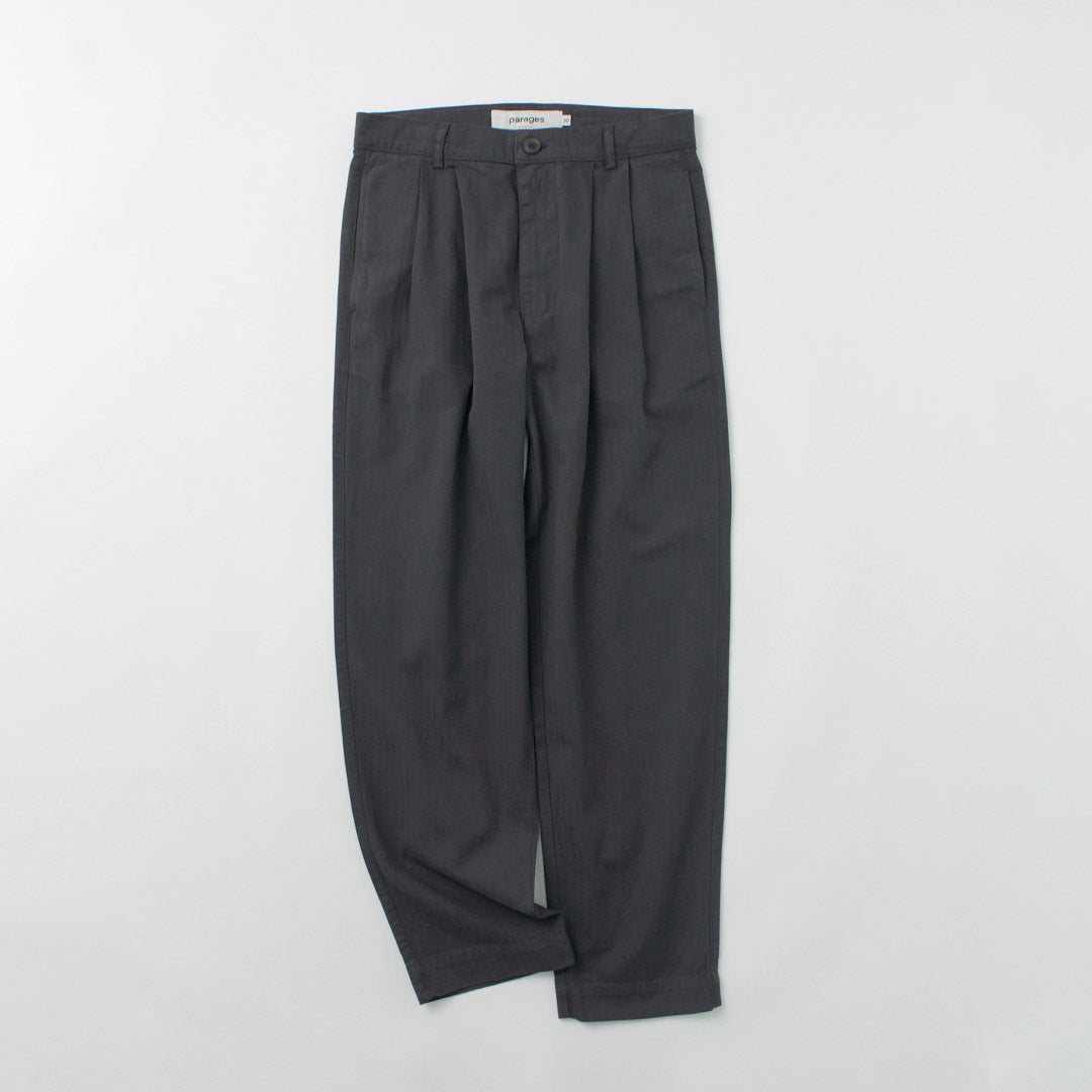 PARAGES / Double Pleated Pants Cotton