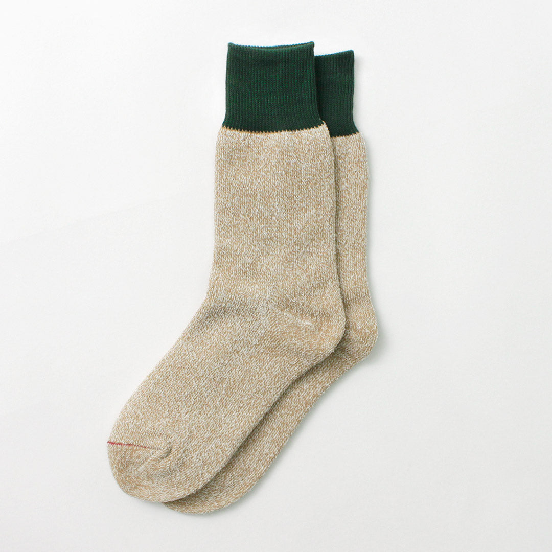 ROTOTO / Double Face Crew Socks Silk & Cotton