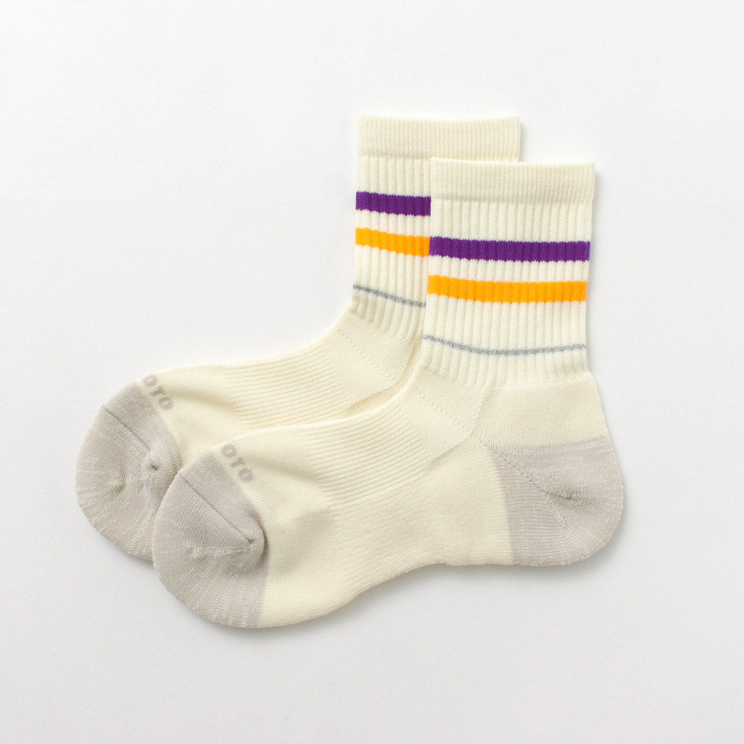 Rototo / All Rounder 2 Stripe Merino Crew Socks