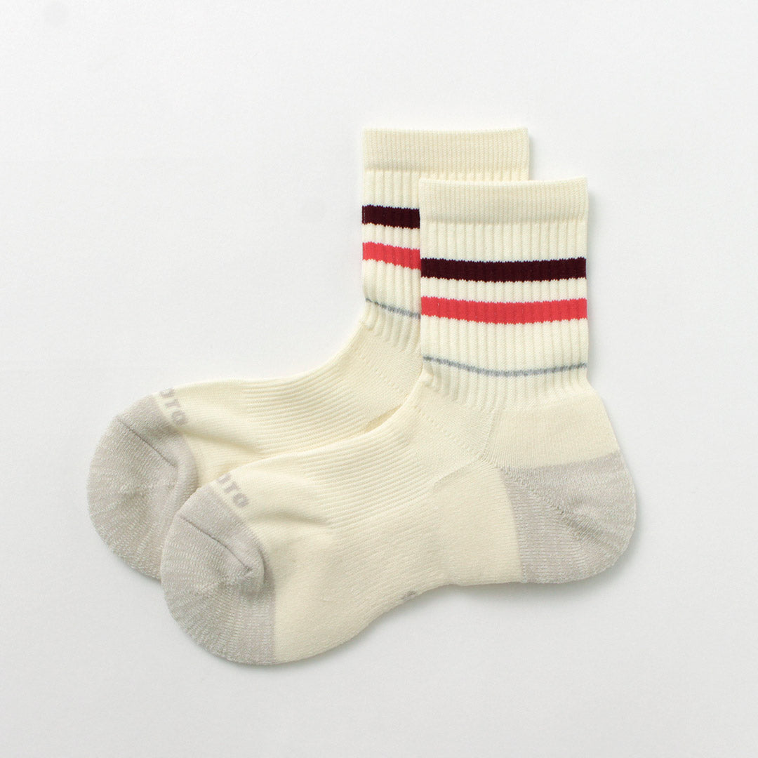 ROTOTO / All Rounder 2 Stripe Merino Crew Socks