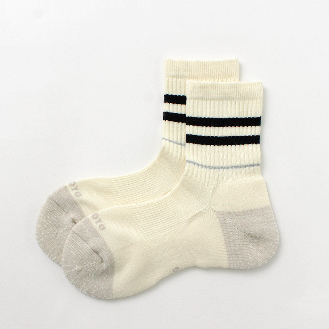 Rototo / All Rounder 2 Stripe Merino Crew Socks