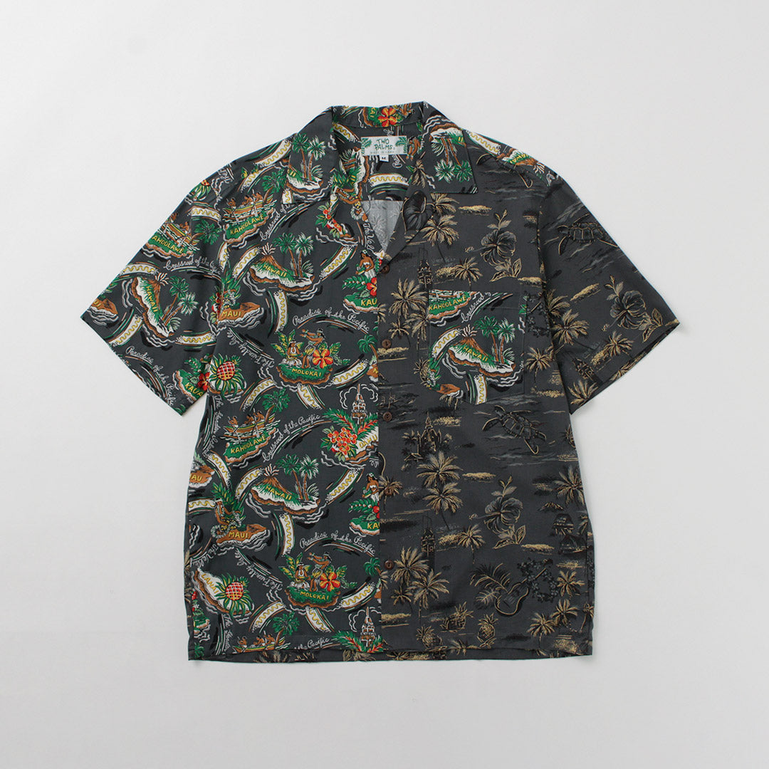 Dos palmeras / camisa hawaiana loca vintage dorado x amable isla