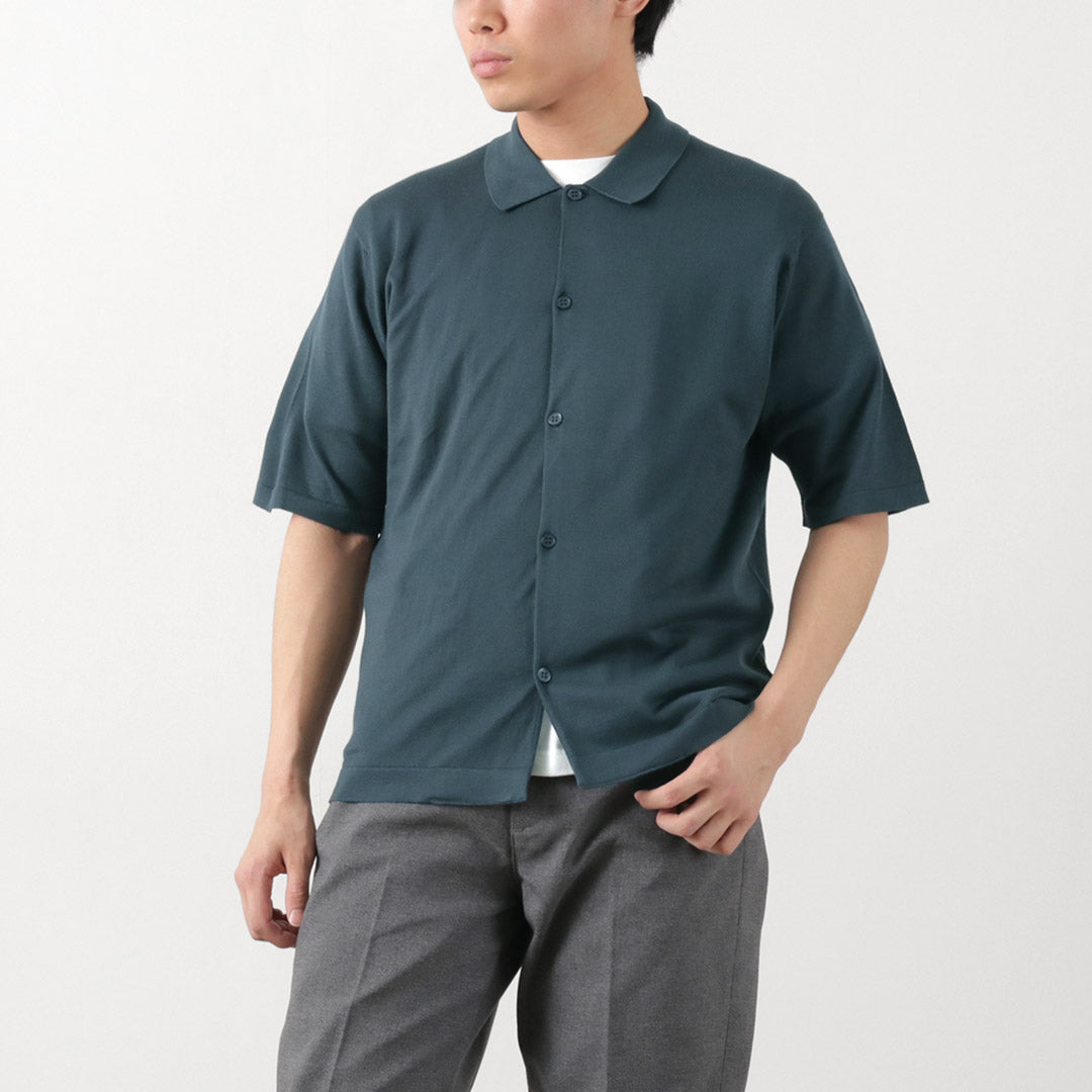 JOHN SMEDLEY / Sea Island Cotton 30 Gauge Knit Shirt