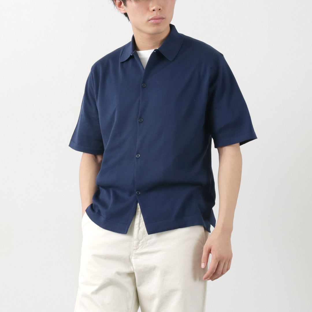 JOHN SMEDLEY / Sea Island Cotton 30 Gauge Knit Shirt