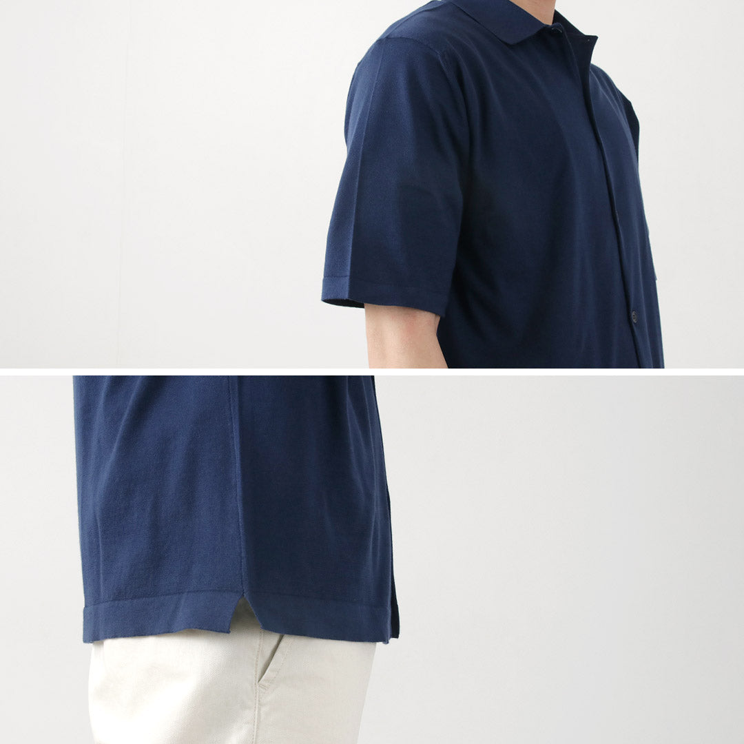 JOHN SMEDLEY / Sea Island Cotton 30 Gauge Knit Shirt