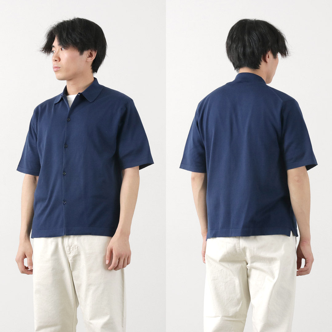 JOHN SMEDLEY / Sea Island Cotton 30 Gauge Knit Shirt