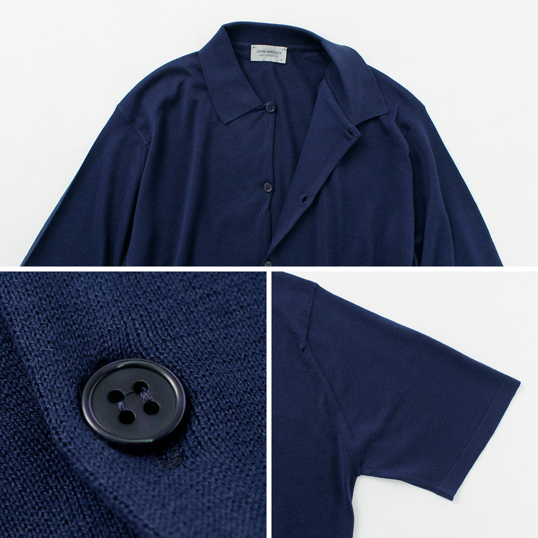 JOHN SMEDLEY / Sea Island Cotton 30 Gauge Knit Shirt