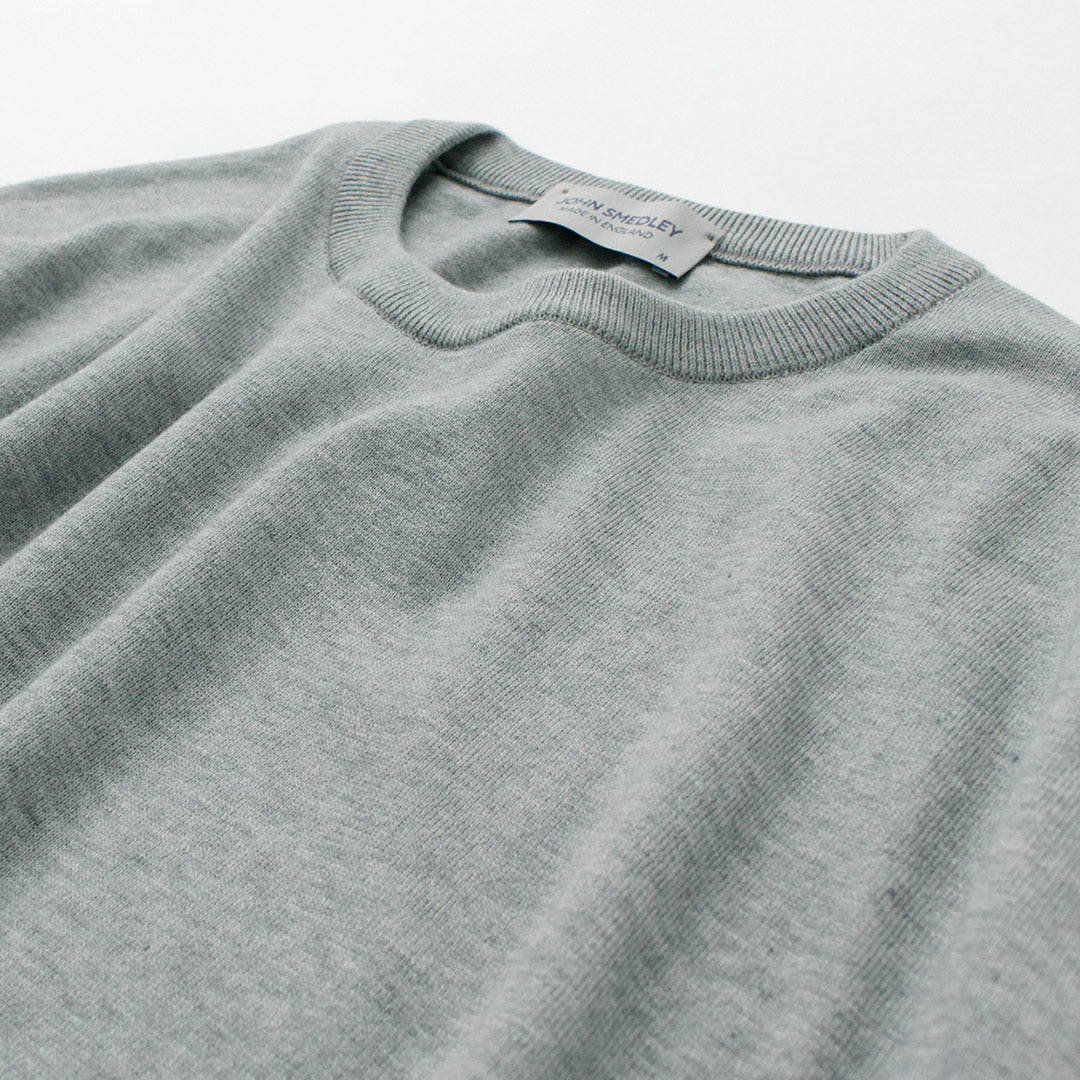 JOHN SMEDLEY / Sea Island Cotton 30 Gauge Crew Neck Knit