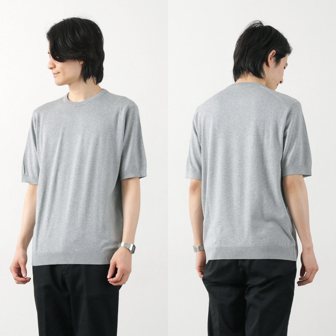 John Smedley / Sea Island Cotton 30 게이지 승무원 목 니트