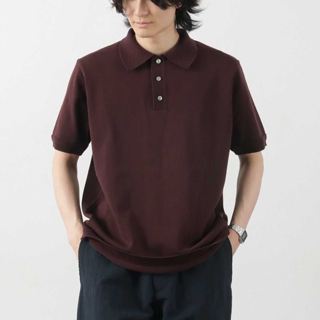 FUJITO / Knit Polo Easy Solid Collar