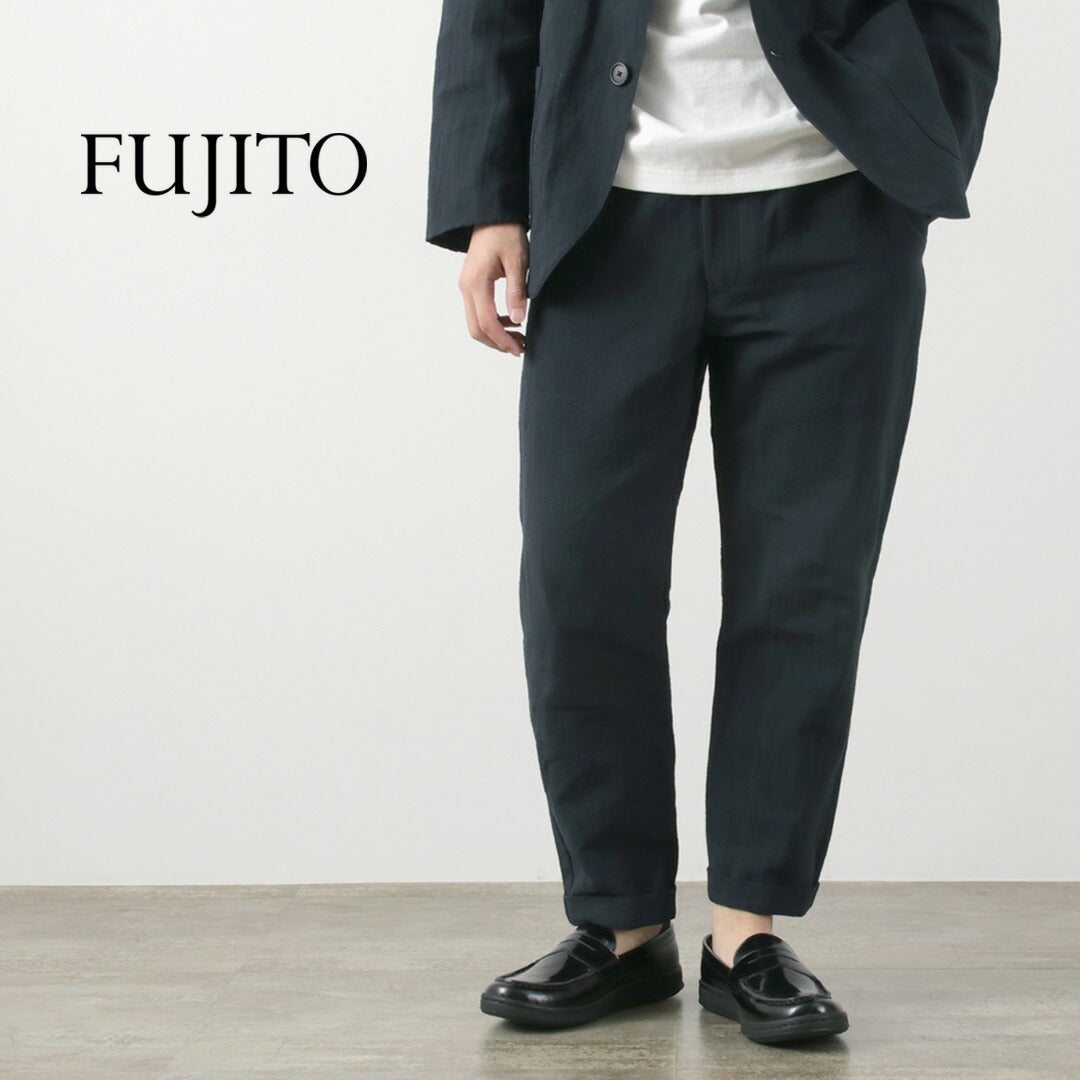 Fujito / Cotton Linen Ceersucker Easy Pants