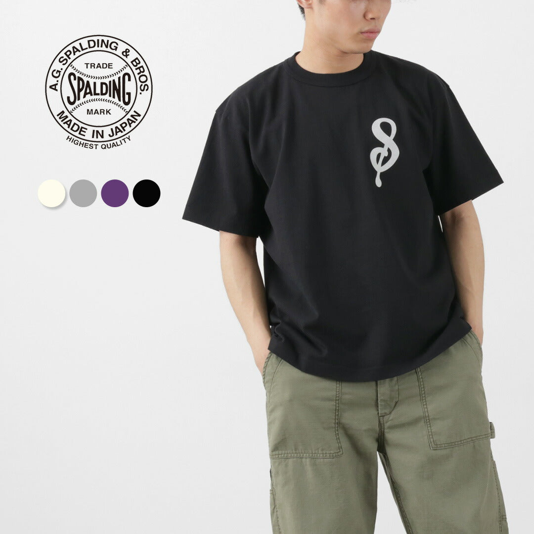 A.G.SPALDING＆BROS / 14/Jersey Felt Letter Short Sleeve T-Shirt S Logo