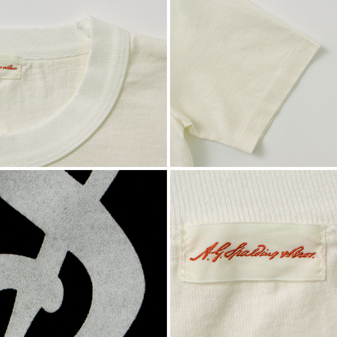 A.G.SPALDING＆BROS / 14/Jersey Felt Letter Short Sleeve T-Shirt S Logo