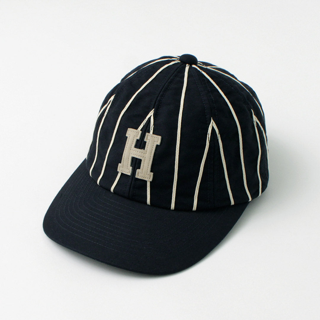 HICOSAKA / Striped 8 Panel Logo Cap