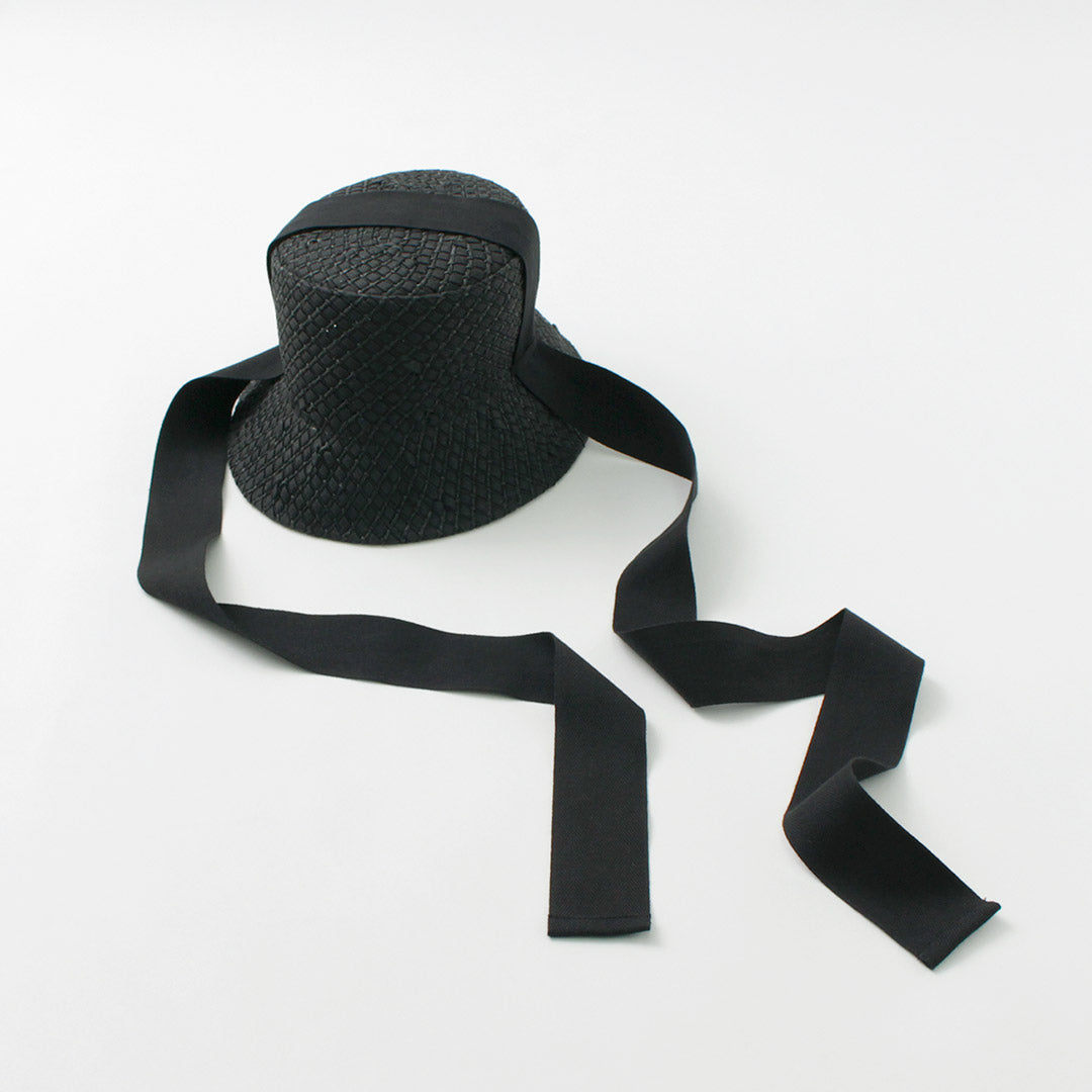 Hicosaka / Paper tricot Bucket Ribbon chapeau