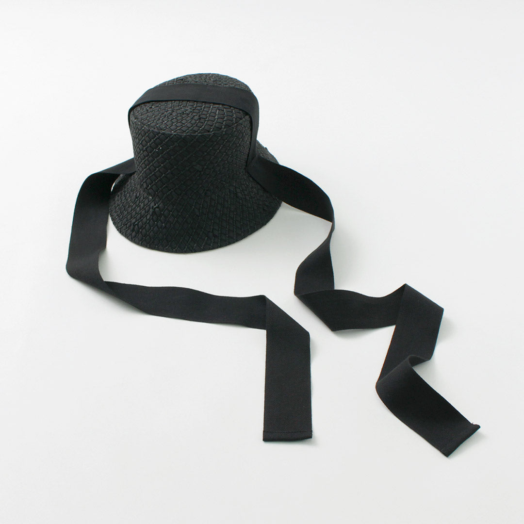 Hicosaka / Paper tricot Bucket Ribbon chapeau