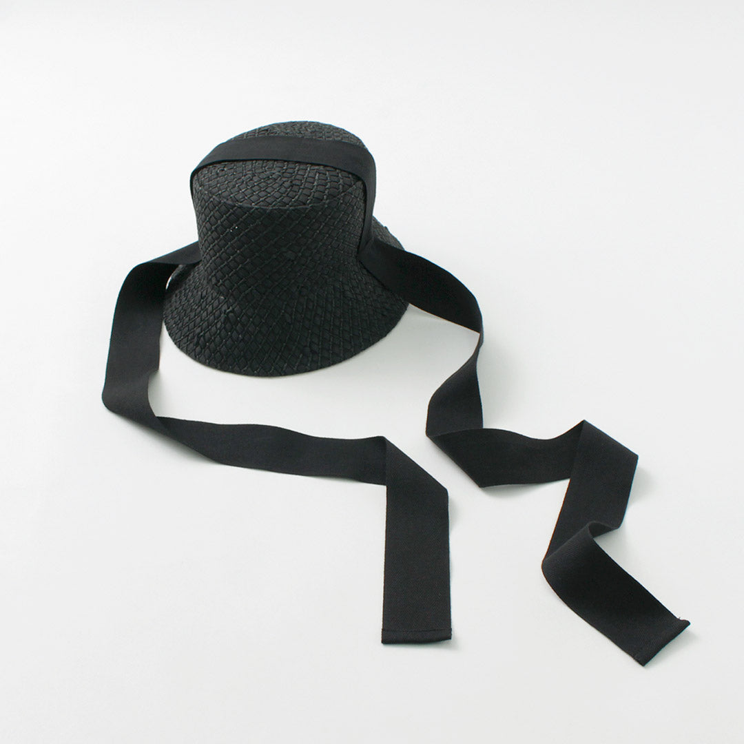 Hicosaka / Paper tricot Bucket Ribbon chapeau