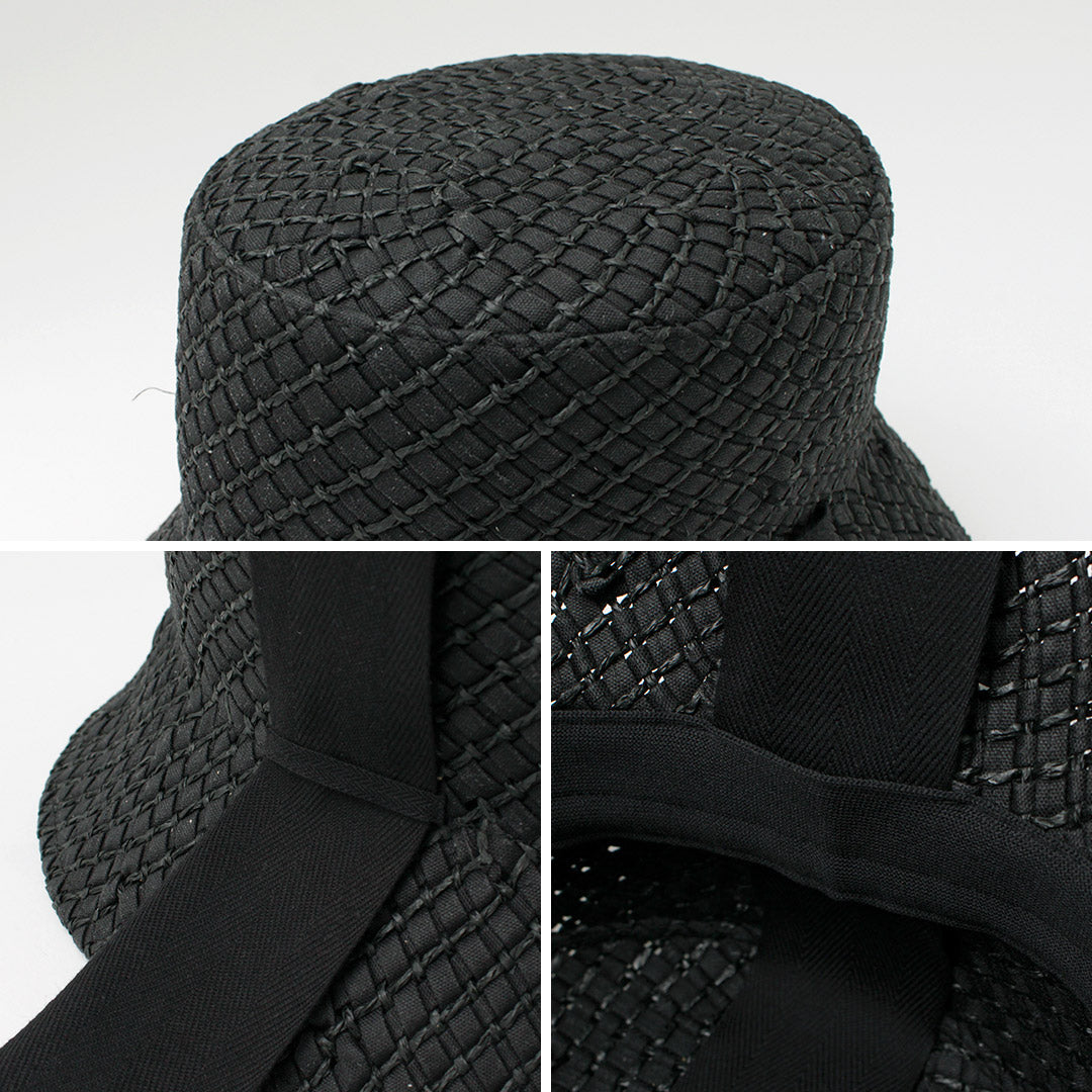 Hicosaka / Paper tricot Bucket Ribbon chapeau