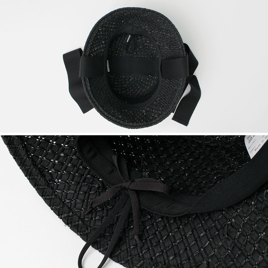 HICOSAKA / Paper Knit Bucket Ribbon Hat