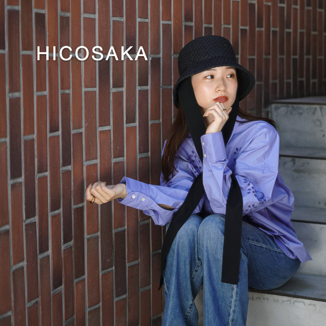 HICOSAKA / Paper Knit Bucket Ribbon Hat