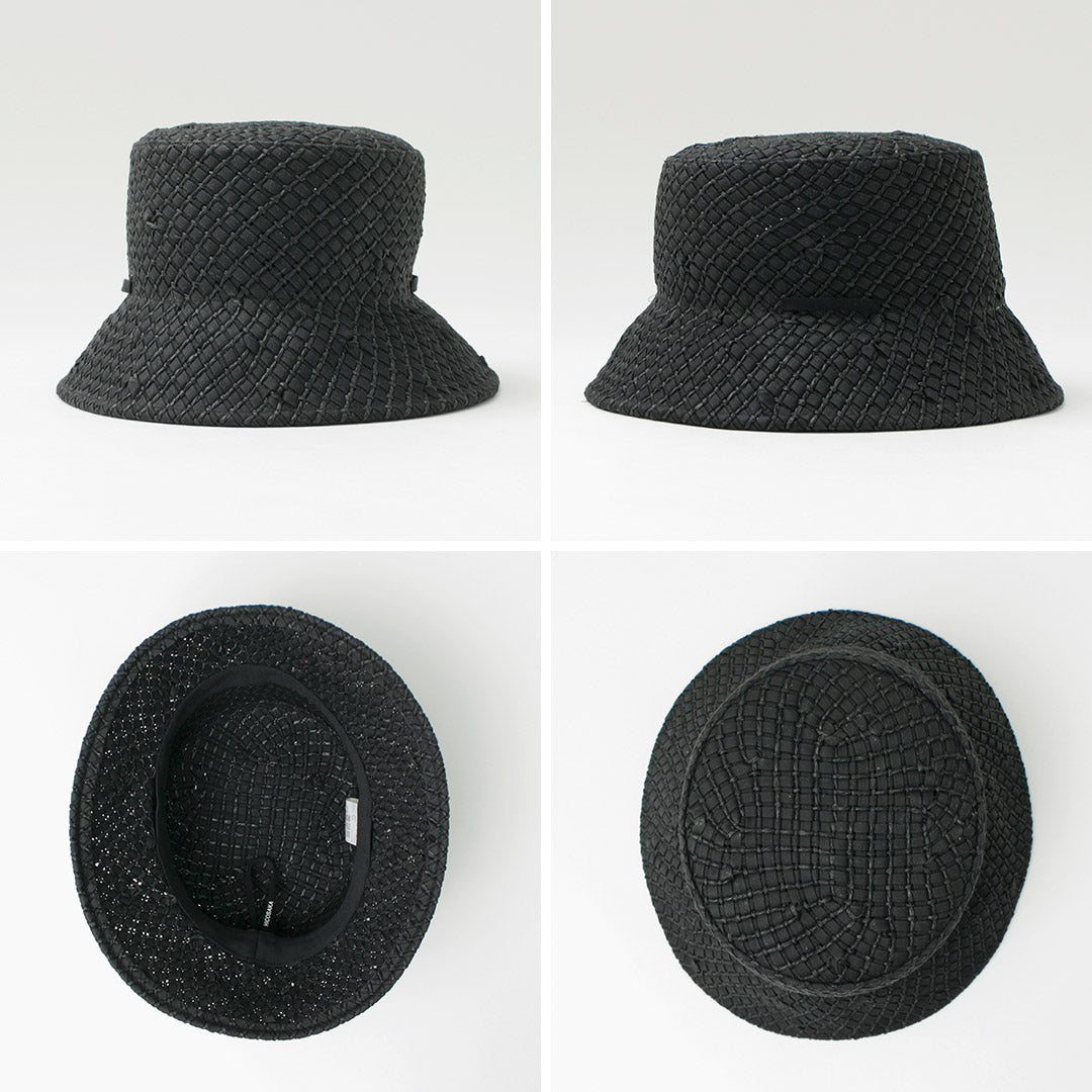 Hicosaka / Paper tricot Bucket Ribbon chapeau