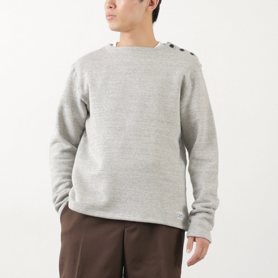 KEPANI / Raffy brushed lining Boat Neck Sweatshirt Basque Shirt