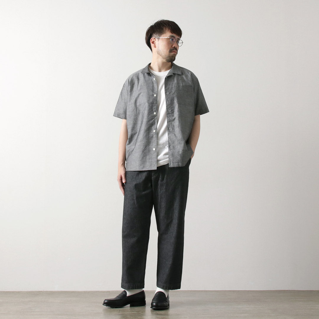 Re fait à Tokyo Japan / Herdmans Linen Open Collar Shirt