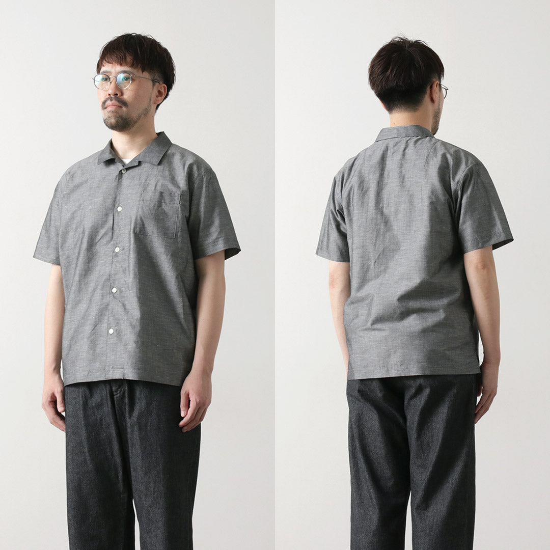 Re fait à Tokyo Japan / Herdmans Linen Open Collar Shirt