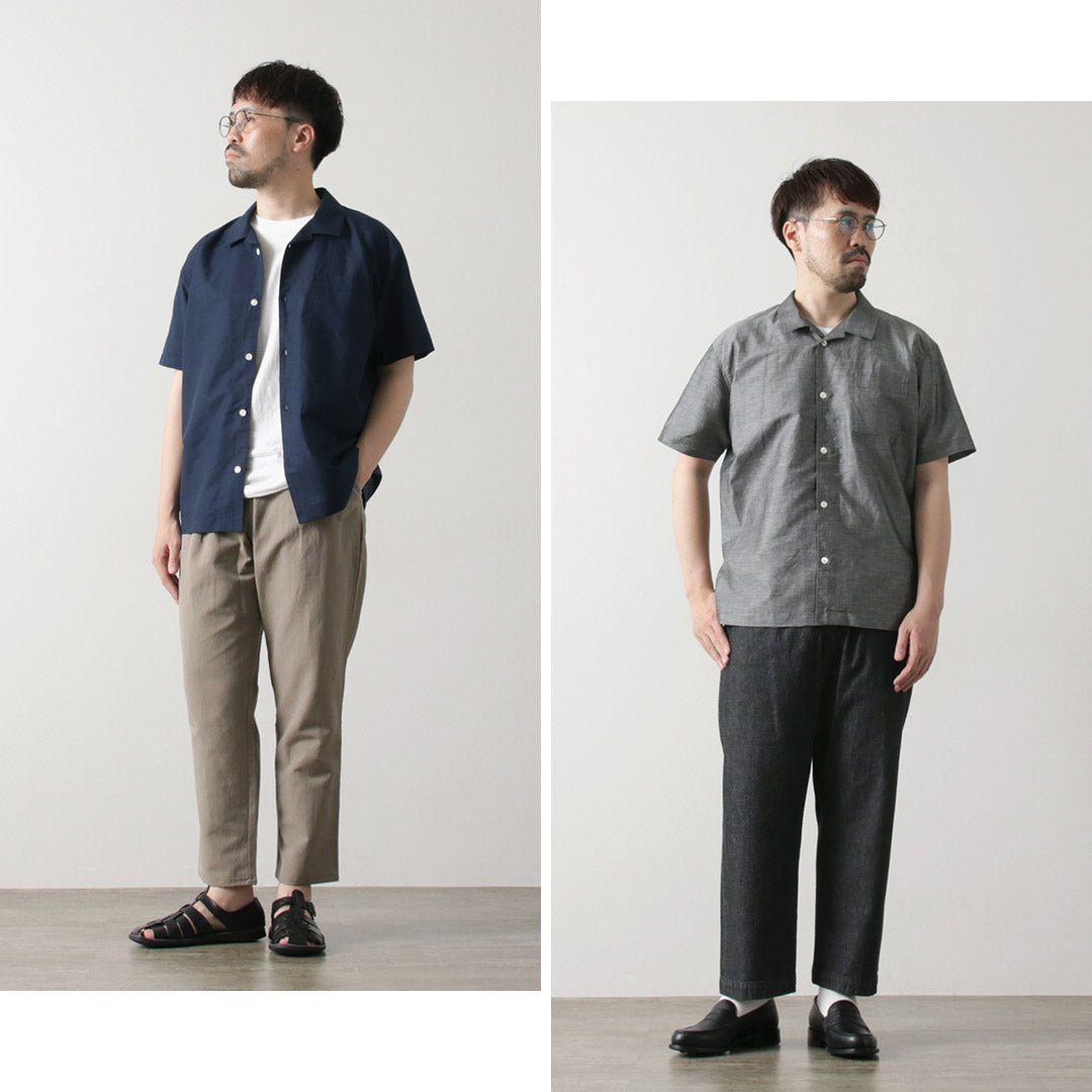 Re fait à Tokyo Japan / Herdmans Linen Open Collar Shirt