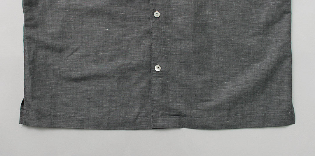 Re fait à Tokyo Japan / Herdmans Linen Open Collar Shirt