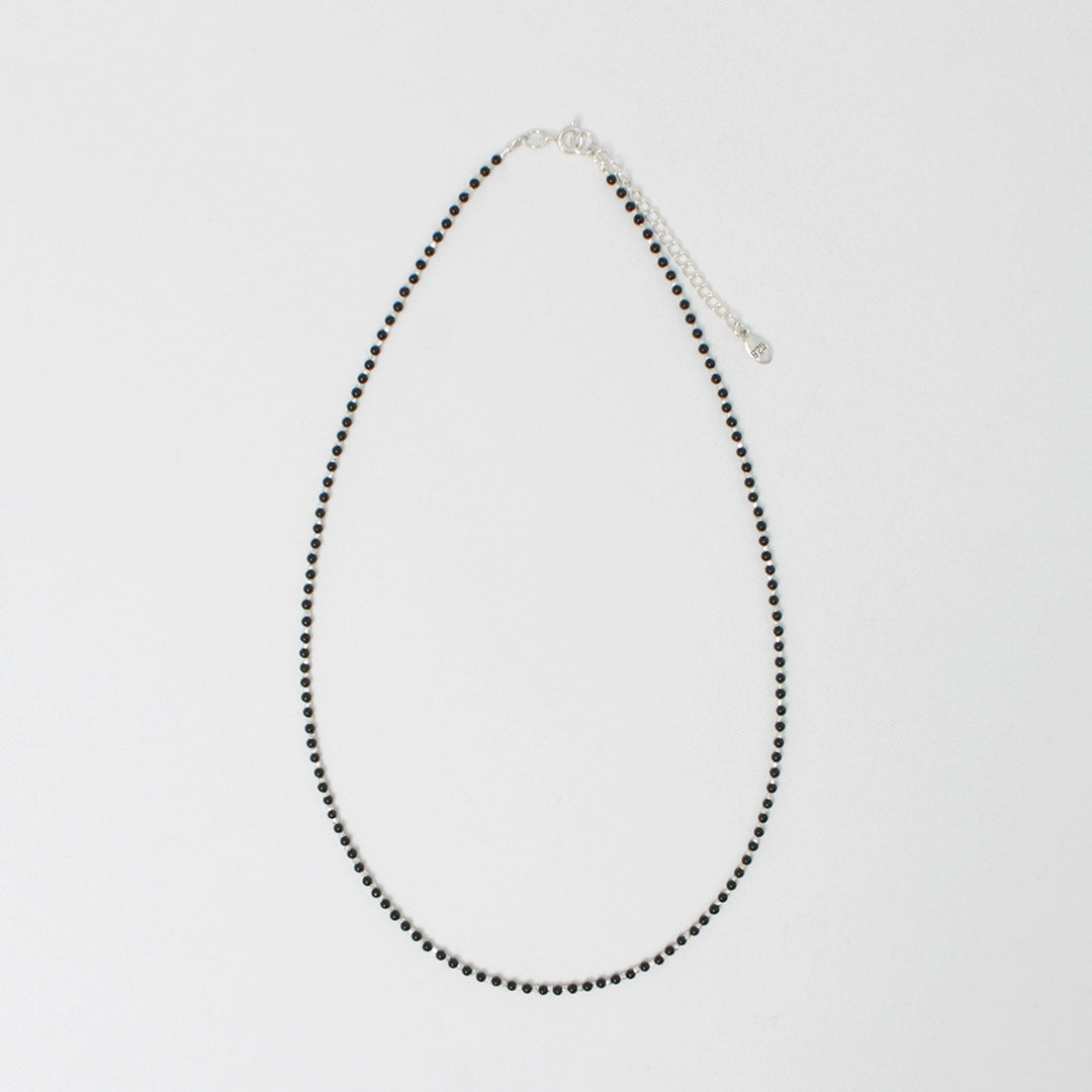 Chalisa T .. / Black Onyx Beads Silver Ball 체인 목걸이 925 Silver