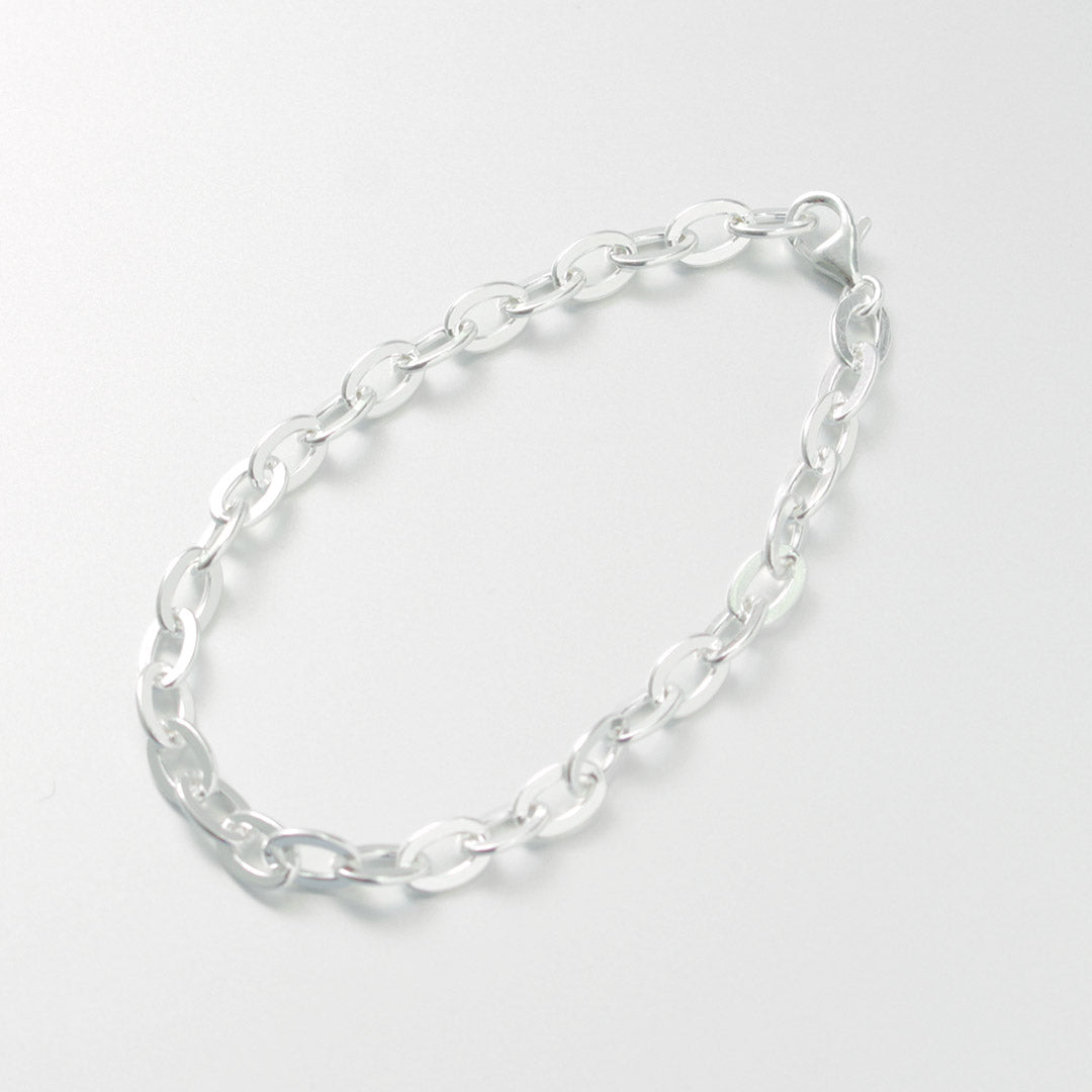 Phadua / Pulsera de cadena de cable plana Plata 925