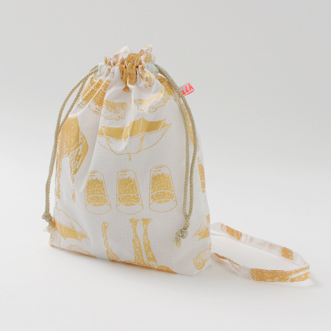 MIKAMI / Printed Nylon Drawstring Bag Shoulder Bag