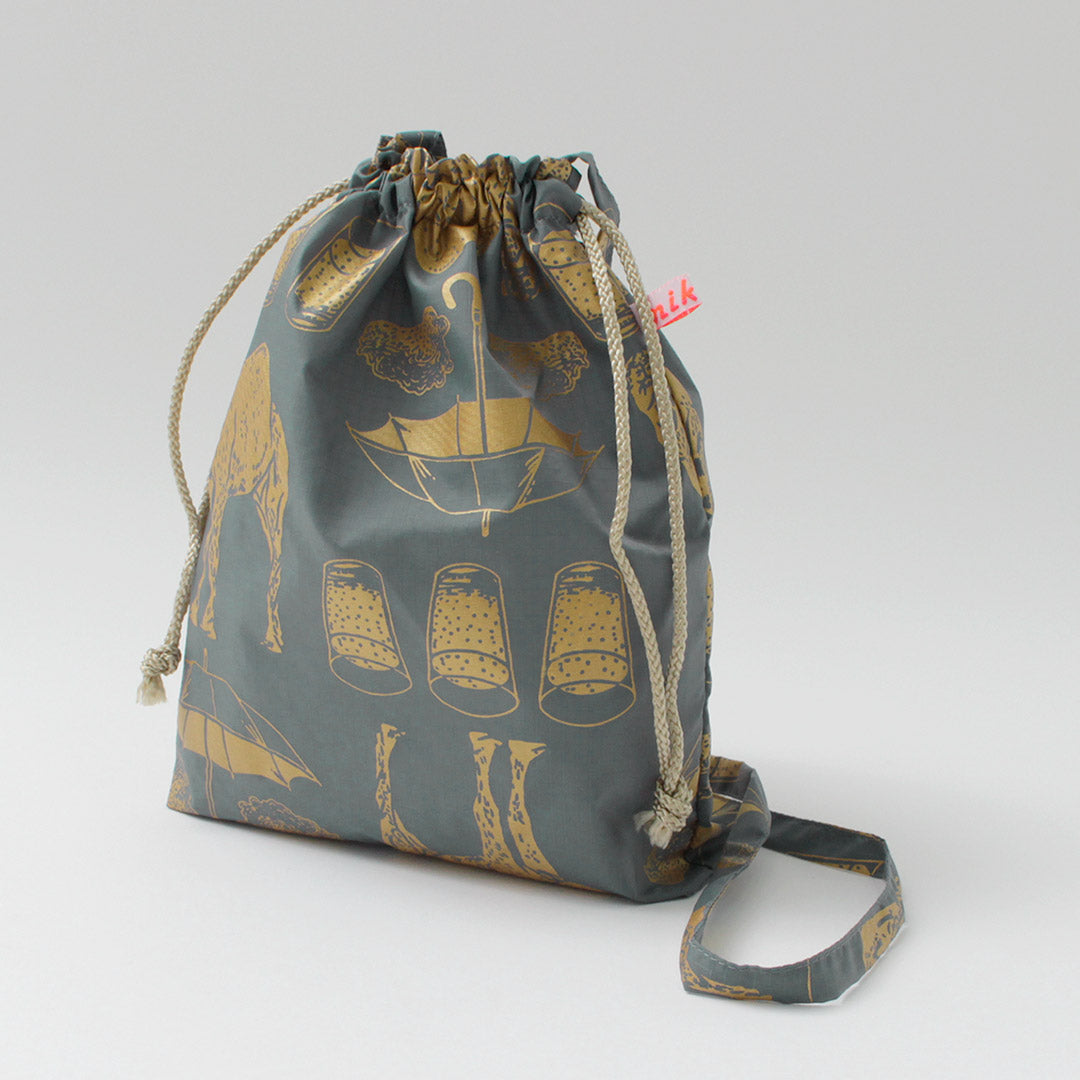 MIKAMI / Printed Nylon Drawstring Bag Shoulder Bag