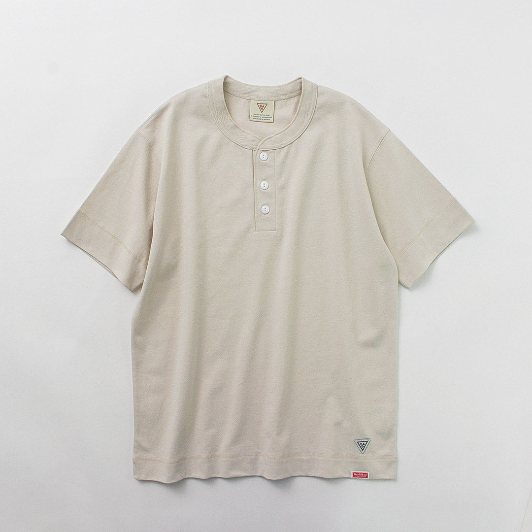 HEALTHKNIT / RAG Collaboration Open-End Dry Jersey Henley Neck T-shirt