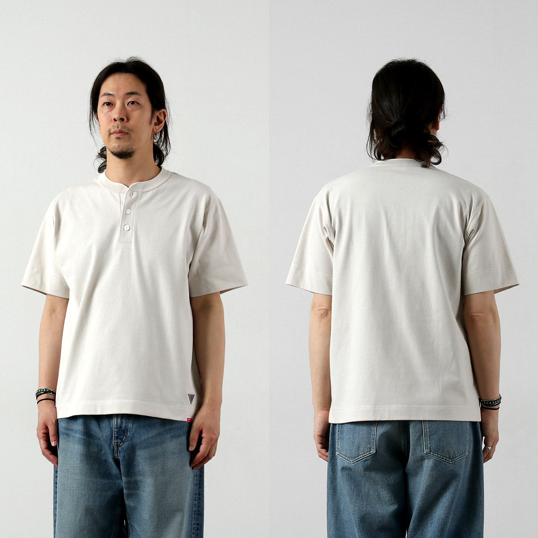 HEALTHKNIT / RAG Collaboration Open-End Dry Jersey Henley Neck T-shirt