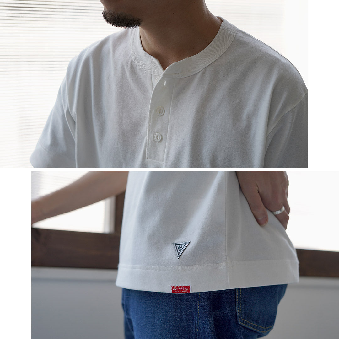 HEALTHKNIT / RAG Collaboration Open-End Dry Jersey Henley Neck T-shirt