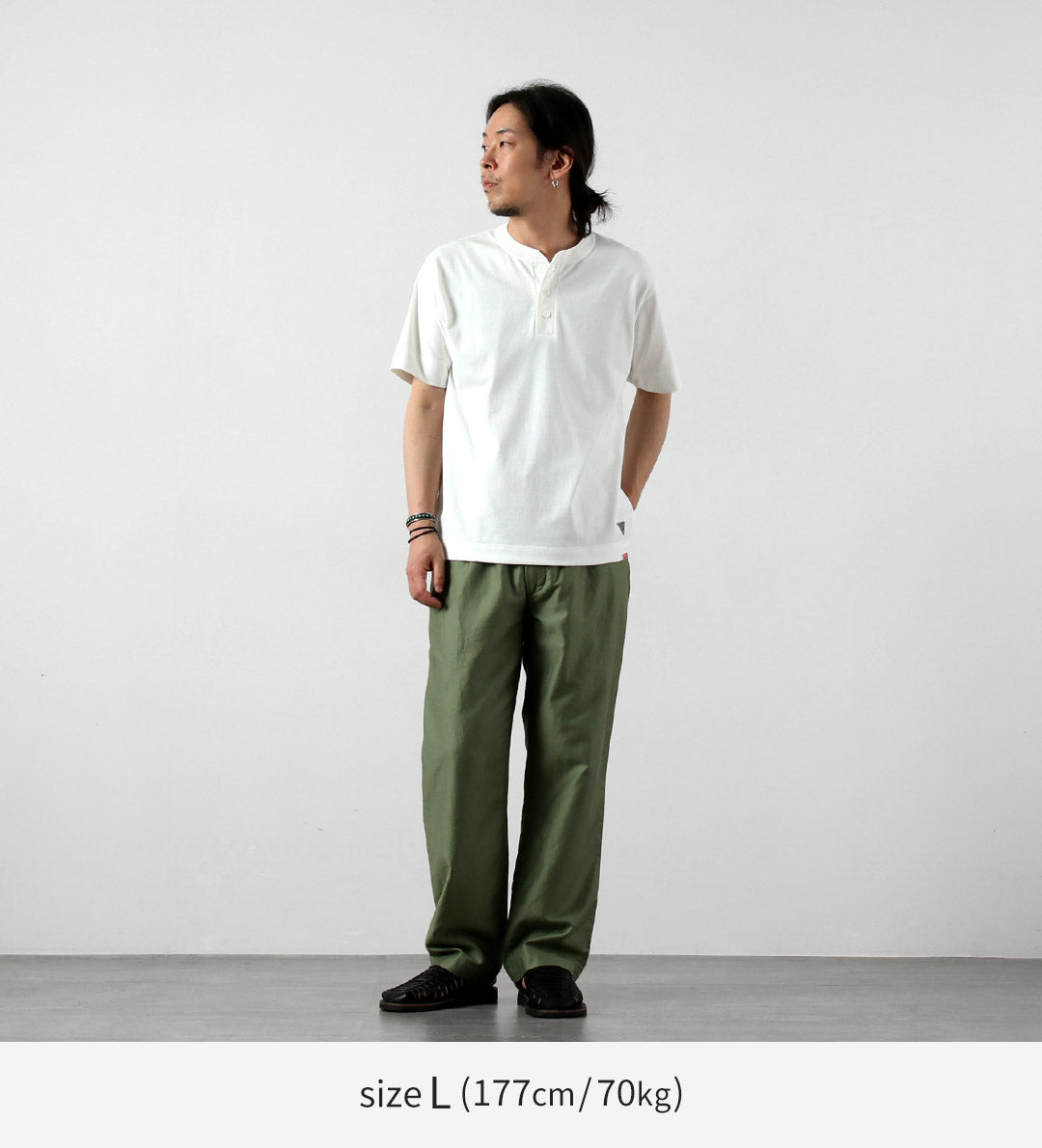 HEALTHKNIT / RAG Collaboration Open-End Dry Jersey Henley Neck T-shirt