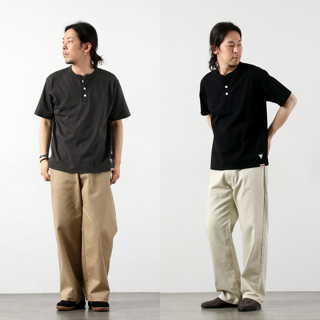 HEALTHKNIT / RAG Collaboration Open-End Dry Jersey Henley Neck T-shirt