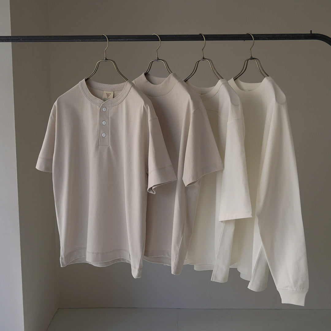 HEALTHKNIT / RAG Collaboration Open-End Dry Jersey Henley Neck T-shirt