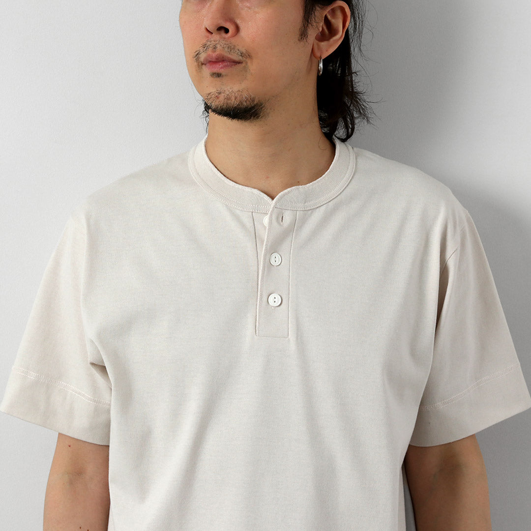 HEALTHKNIT / RAG Collaboration Open-End Dry Jersey Henley Neck T-shirt