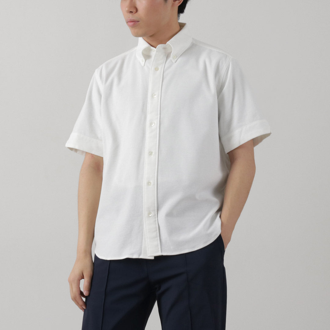 ROCOCO / Pique Short Sleeve Button Down Shirt