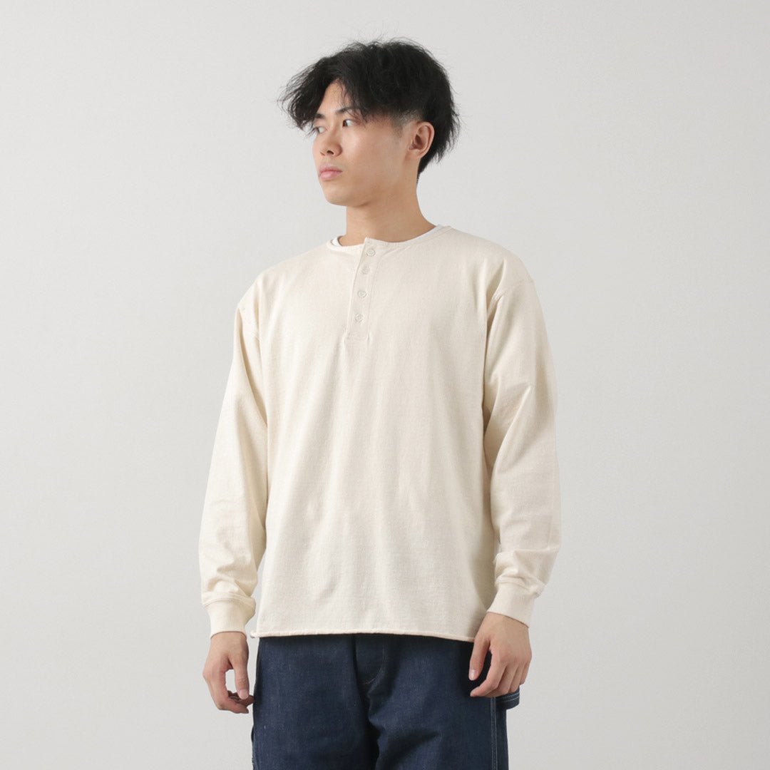 城镇主题 /脚踝Henley L / S T恤