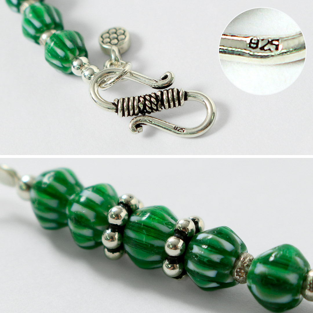 phaduA / Chevron Glass Bead Bracelet