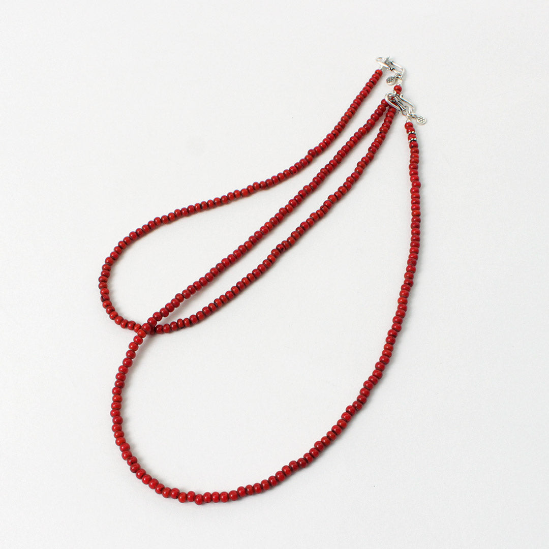 phaduA / White Heart Antique Glass Bead Necklace