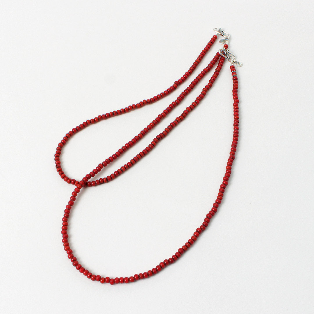 phaduA / White Heart Antique Glass Bead Necklace