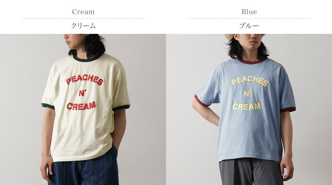 Fils du fromage / pêches et t-shirts crème