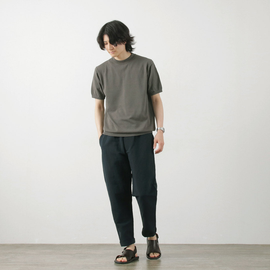 Mooncastle / Ice Cotton Mock Neck Short Sleeve Knit Tee